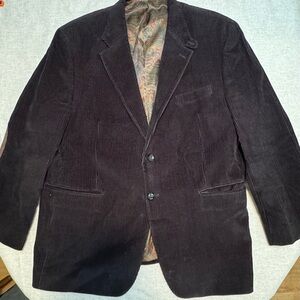 Ralph Lauren Dark Brown Corduroy elbow patch blazer-42S(23x31x24)